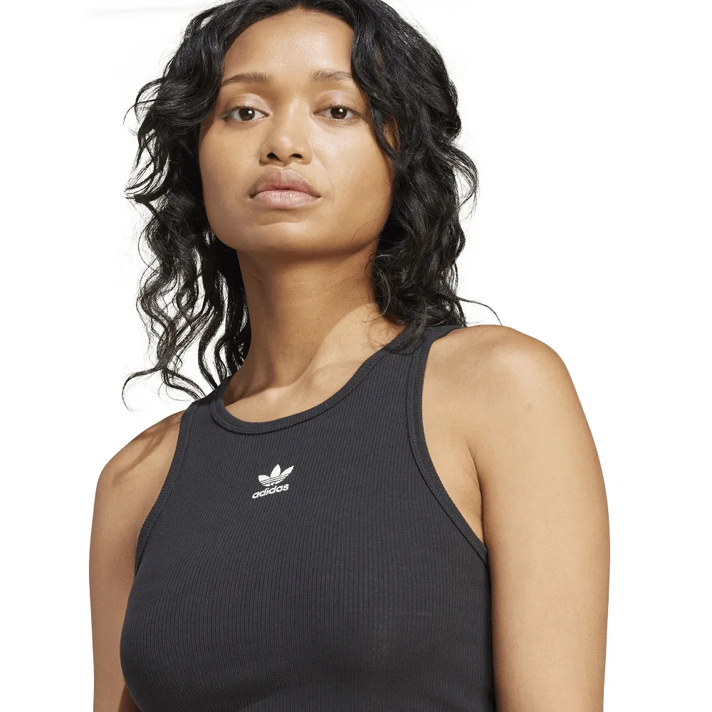 adidas Womens Essentials Ribbed Tank Top - Black