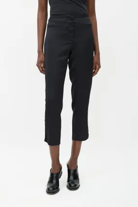 Black Cropped Scalloped Trouser