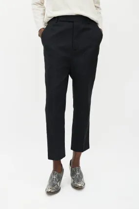 Black Woven Drop Seat Trouser