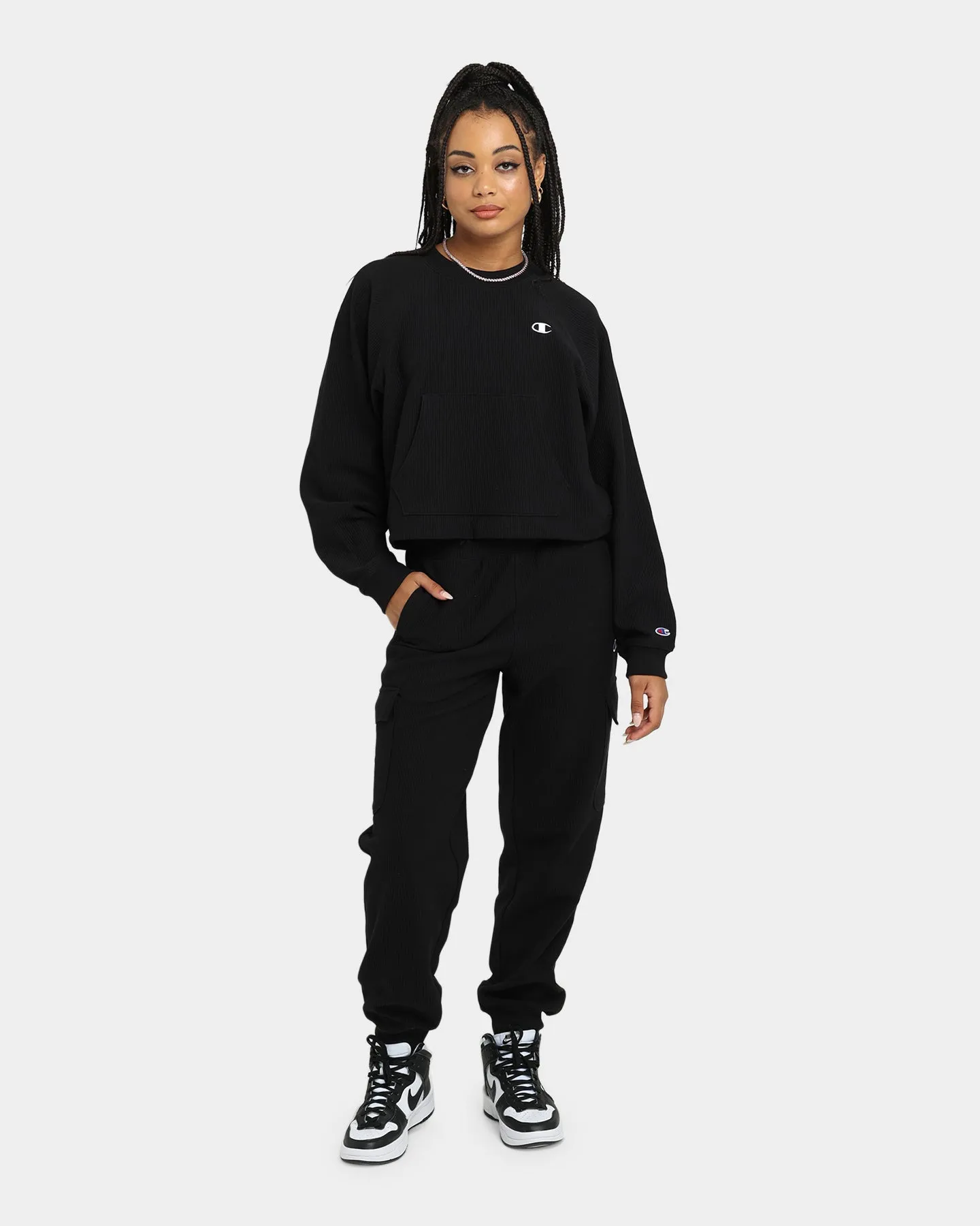 Champion Women's Flatback Rib Joggers Black