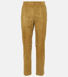 Coleman Joseph cropped suede trousers, beige