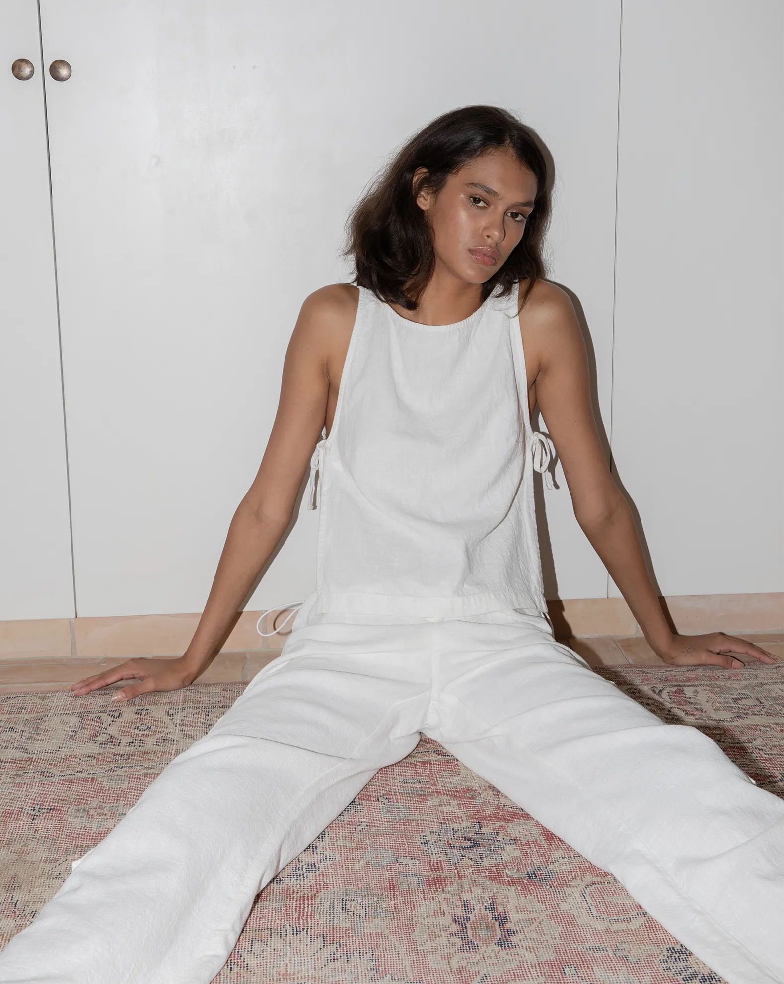 Evie Trousers Off White Cropped