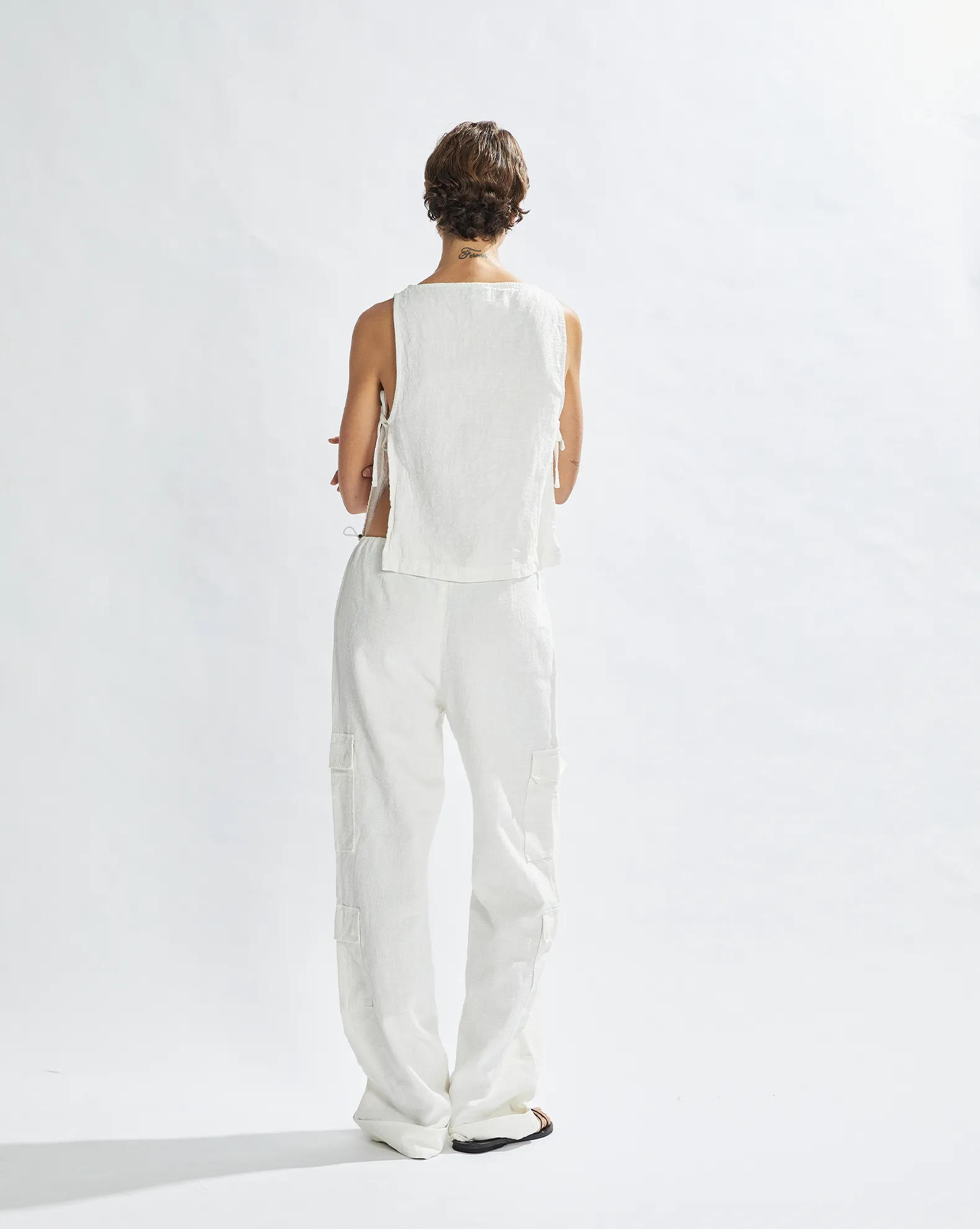 Evie Trousers Off White Cropped