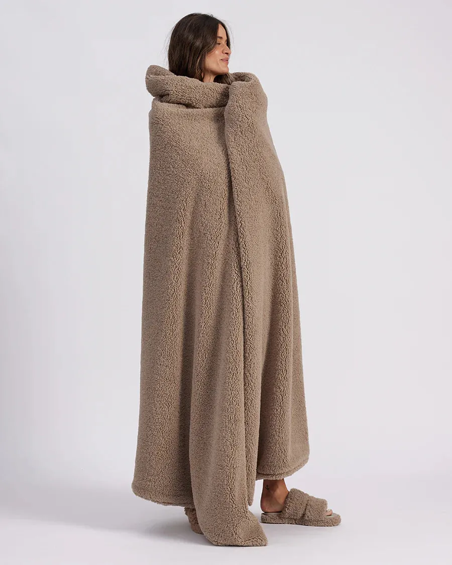 FAUX FUR THROW BLANKET | WARM GREY