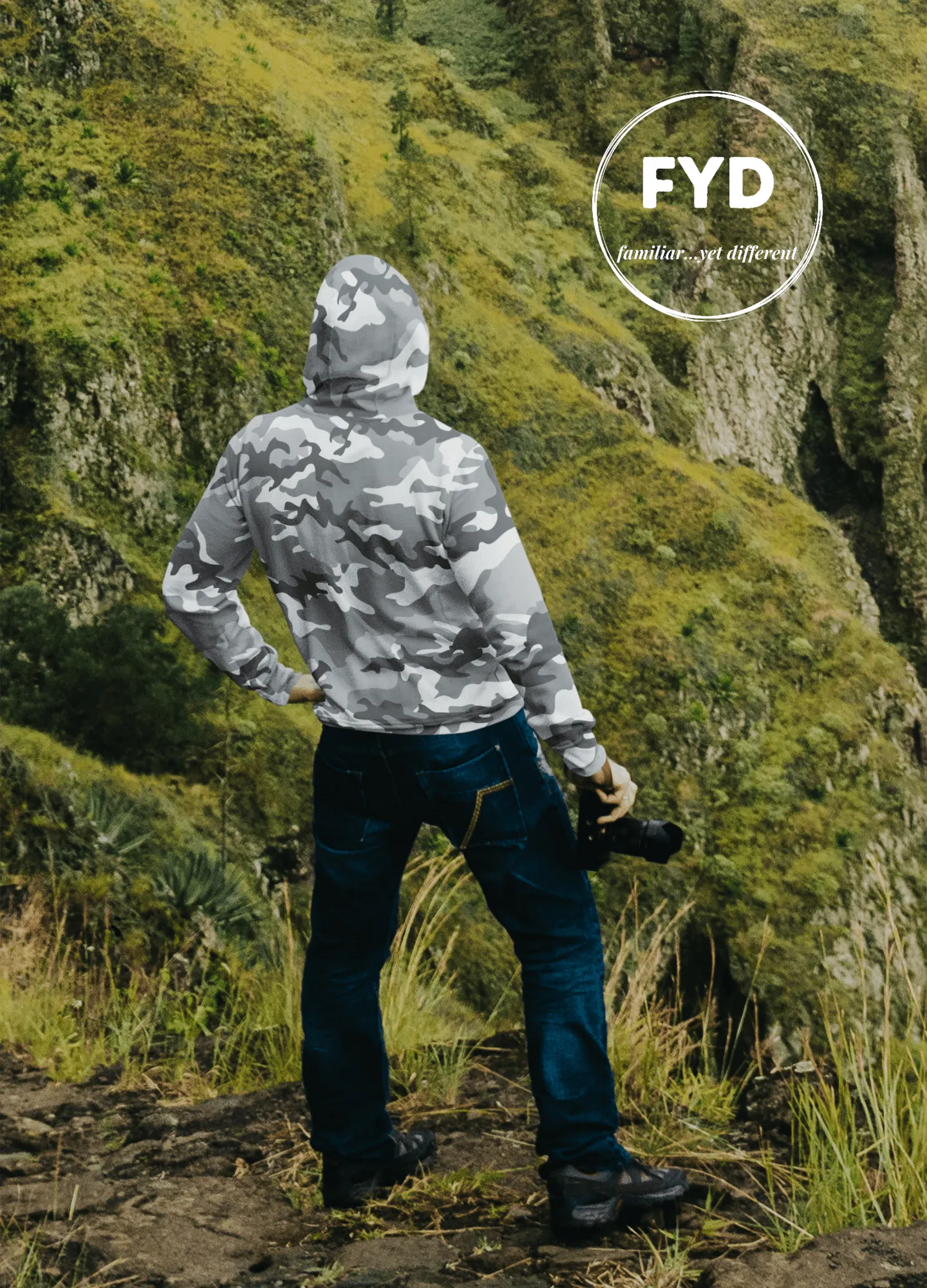 FYD Unisex Hoodie in light grey camo