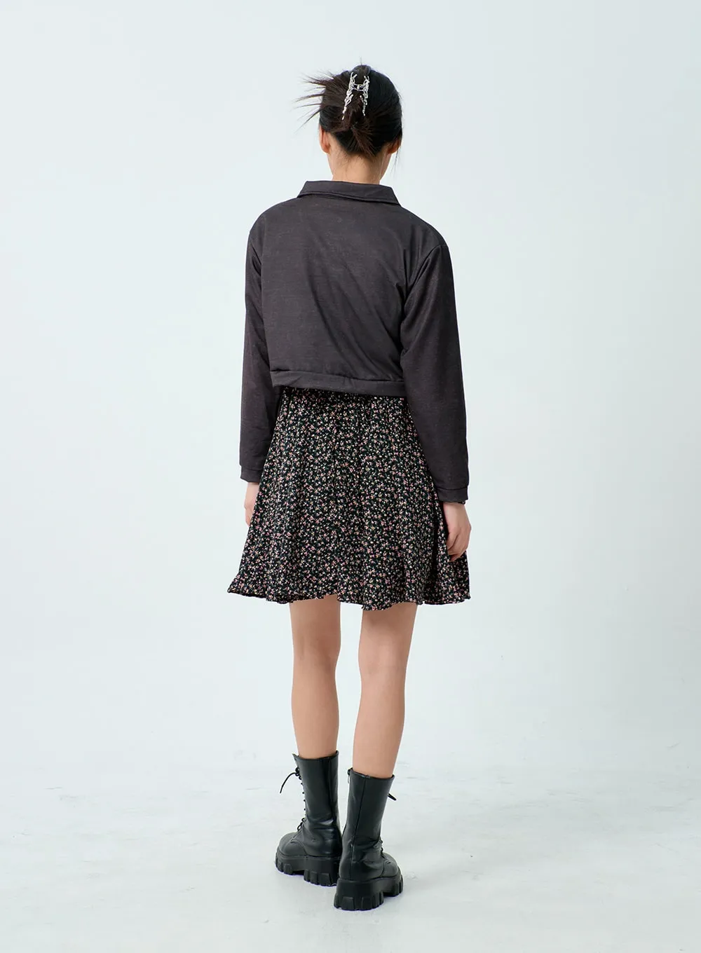 Graphic Cropped Zip-Up BM329