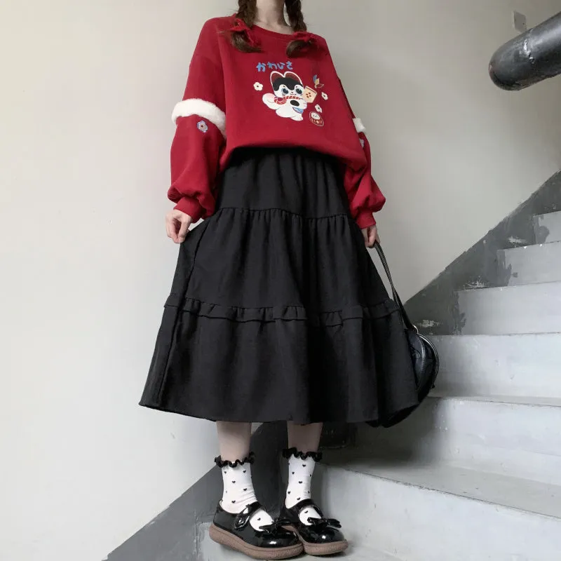 Japanese Soft Girl Sweet A-line skirt