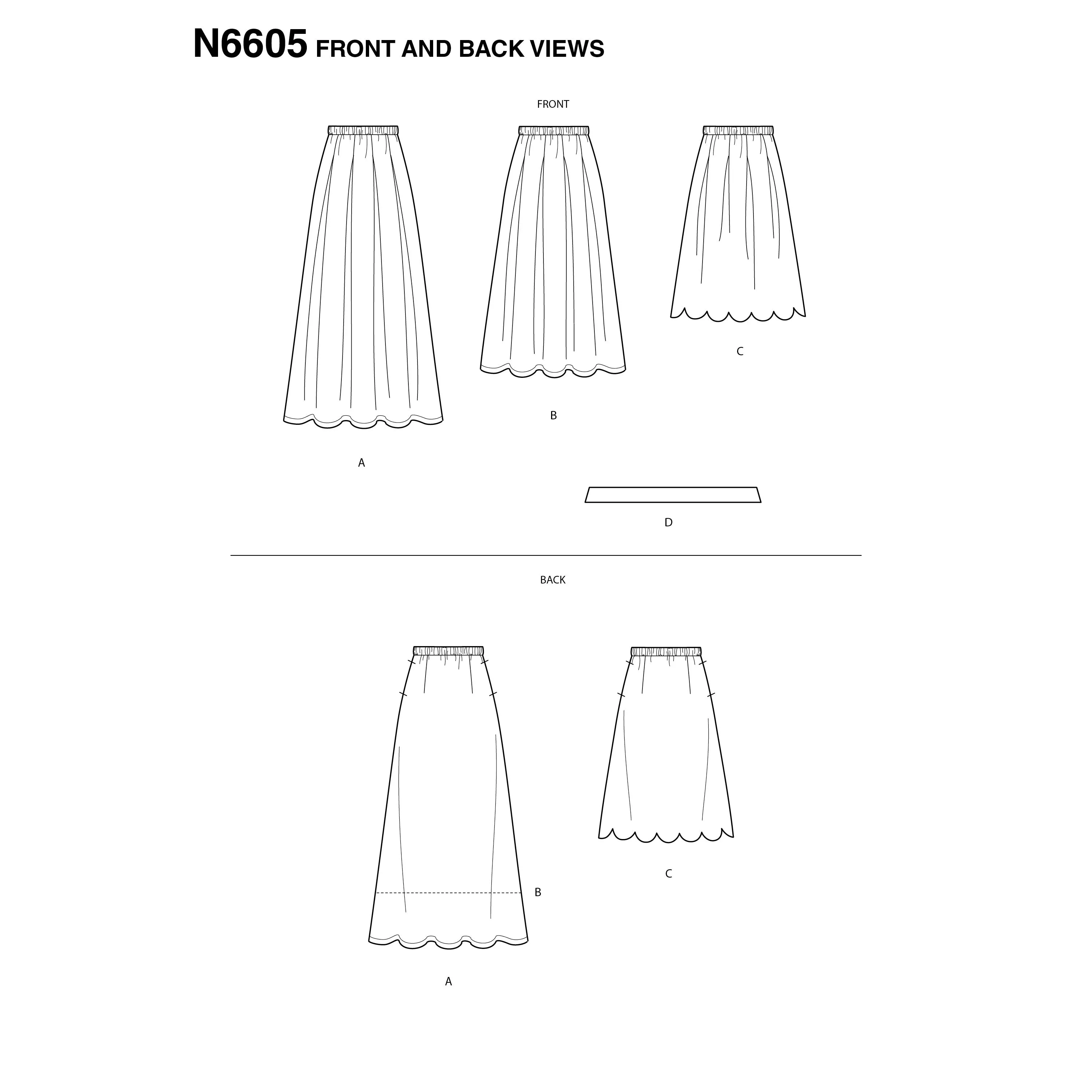 New Look Sewing Pattern N6605 - Misses' Skirt with Neck Tie