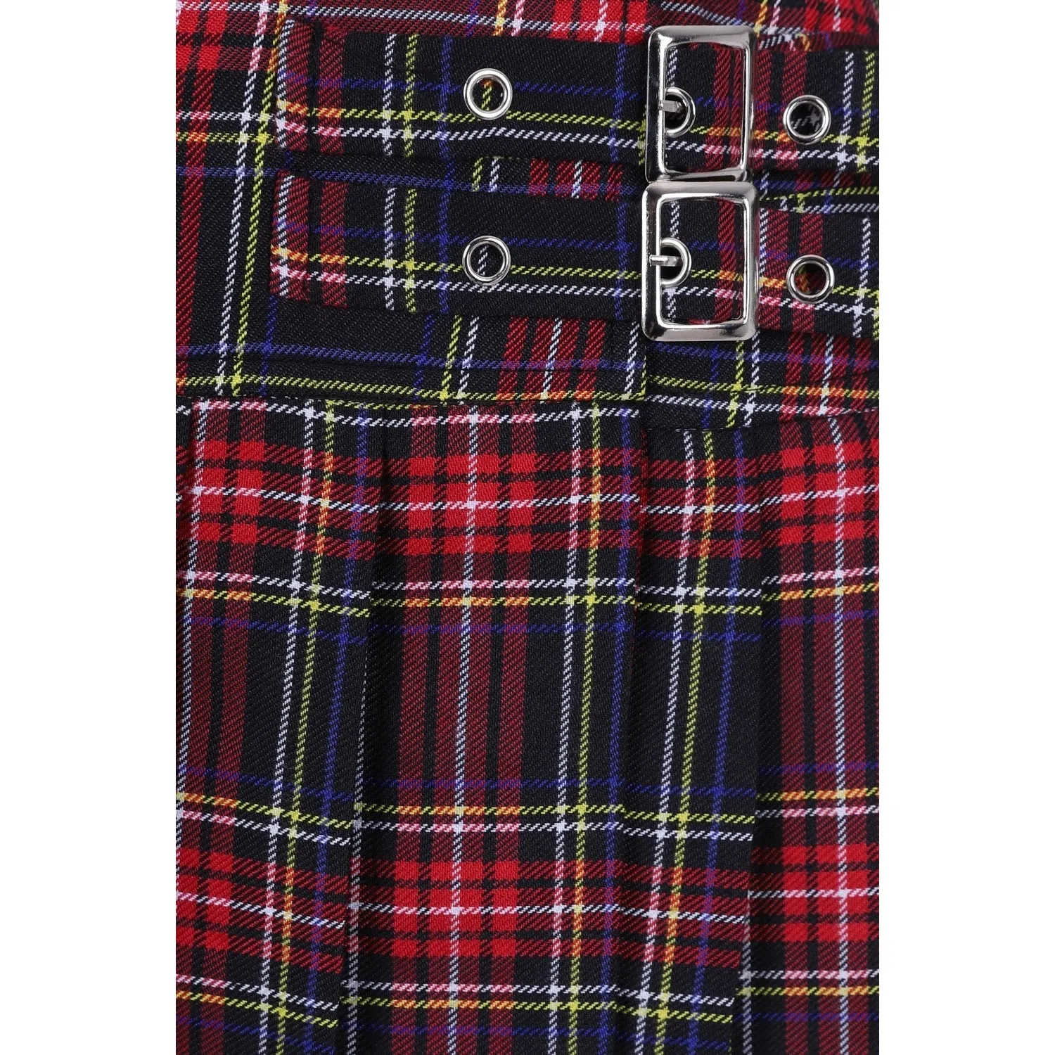 Red Black Womens Tartan Mini Skirt