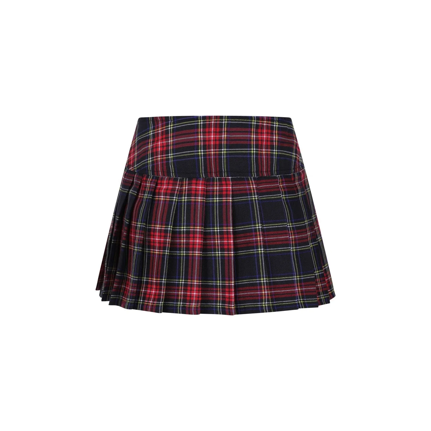 Red Black Womens Tartan Mini Skirt