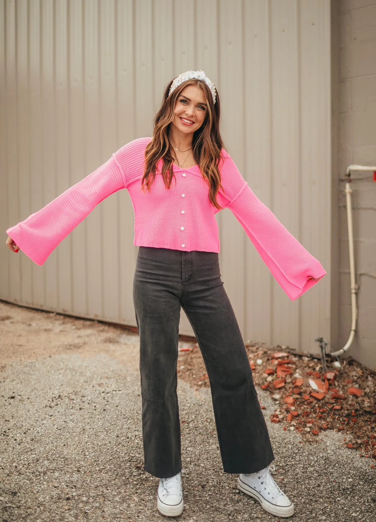 Washed Black Wide Leg Pant