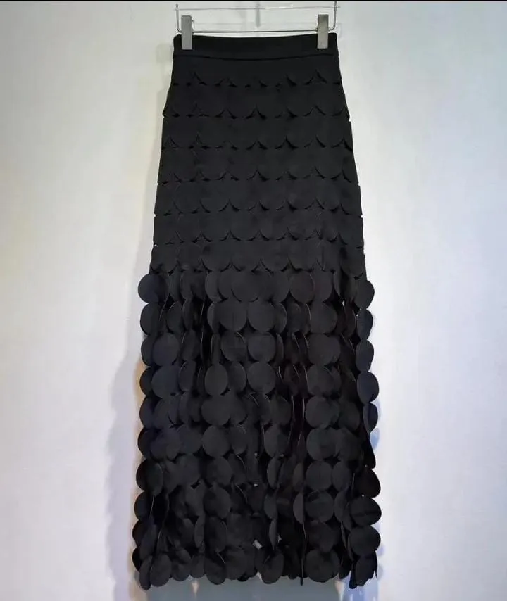 Women Tassel Flowers High Waist Long Skirt    141574